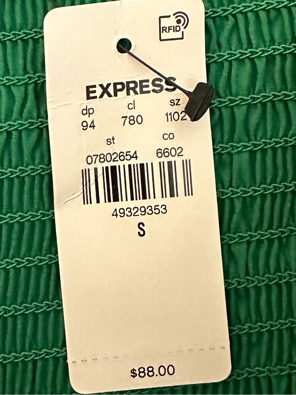 Express Green Spaghetti-Strap Fit-and-Flare Dress - Picture 4 of 4
